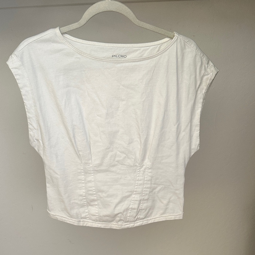 Pilcro Women's Cream Crop Top